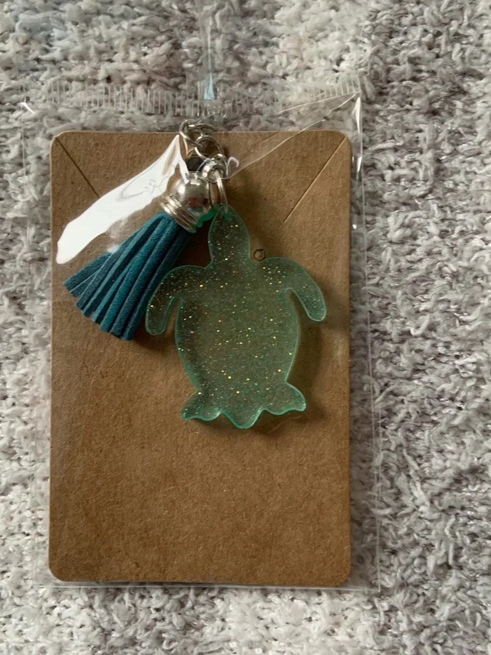 Sea Turtle Pet Charm Keychain - Teal Green